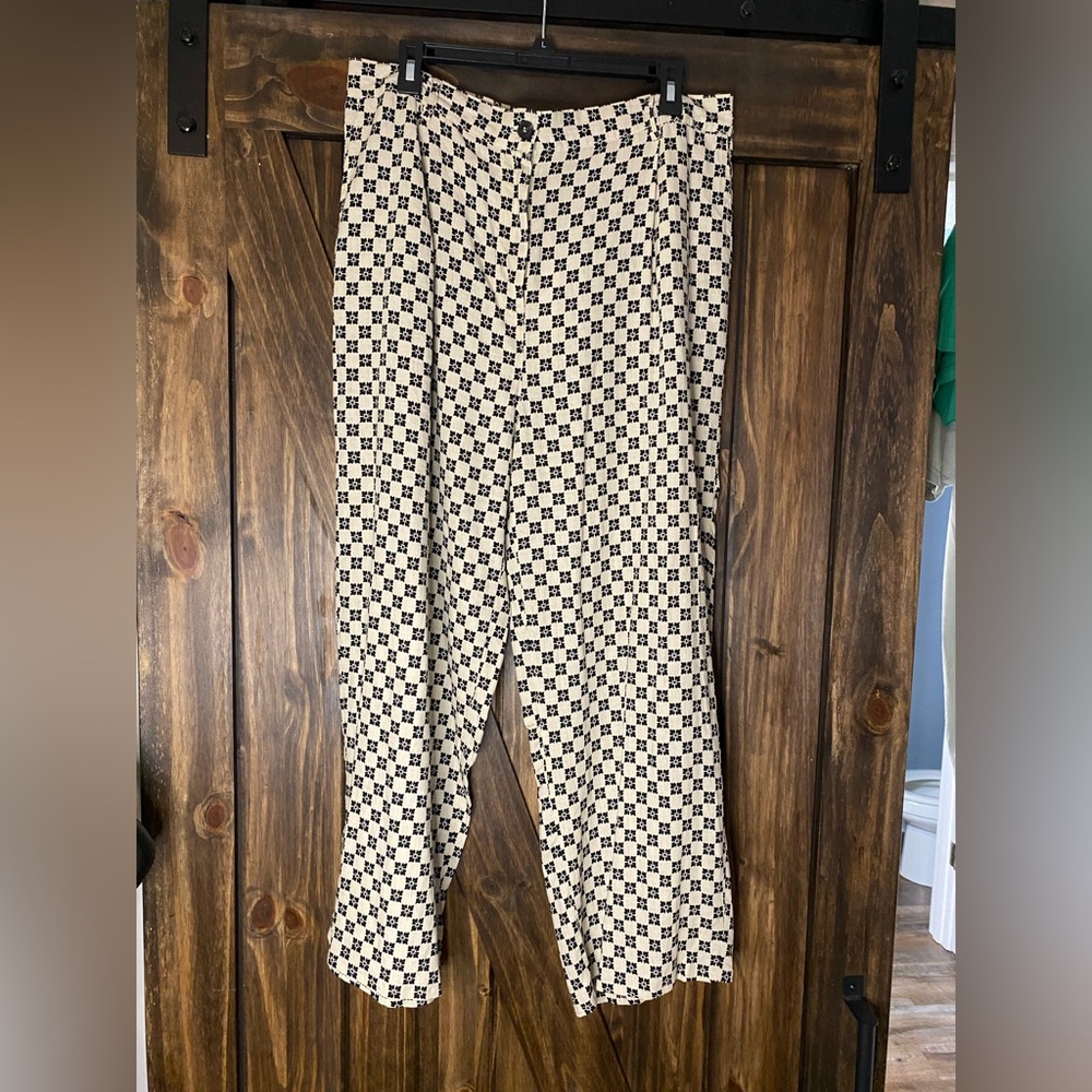 Rylee + Cru Black and Cream Wide Leg Pants